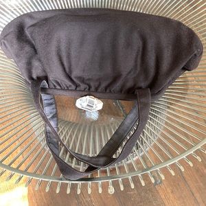 Vintage brown wool handbag with lucite clasp